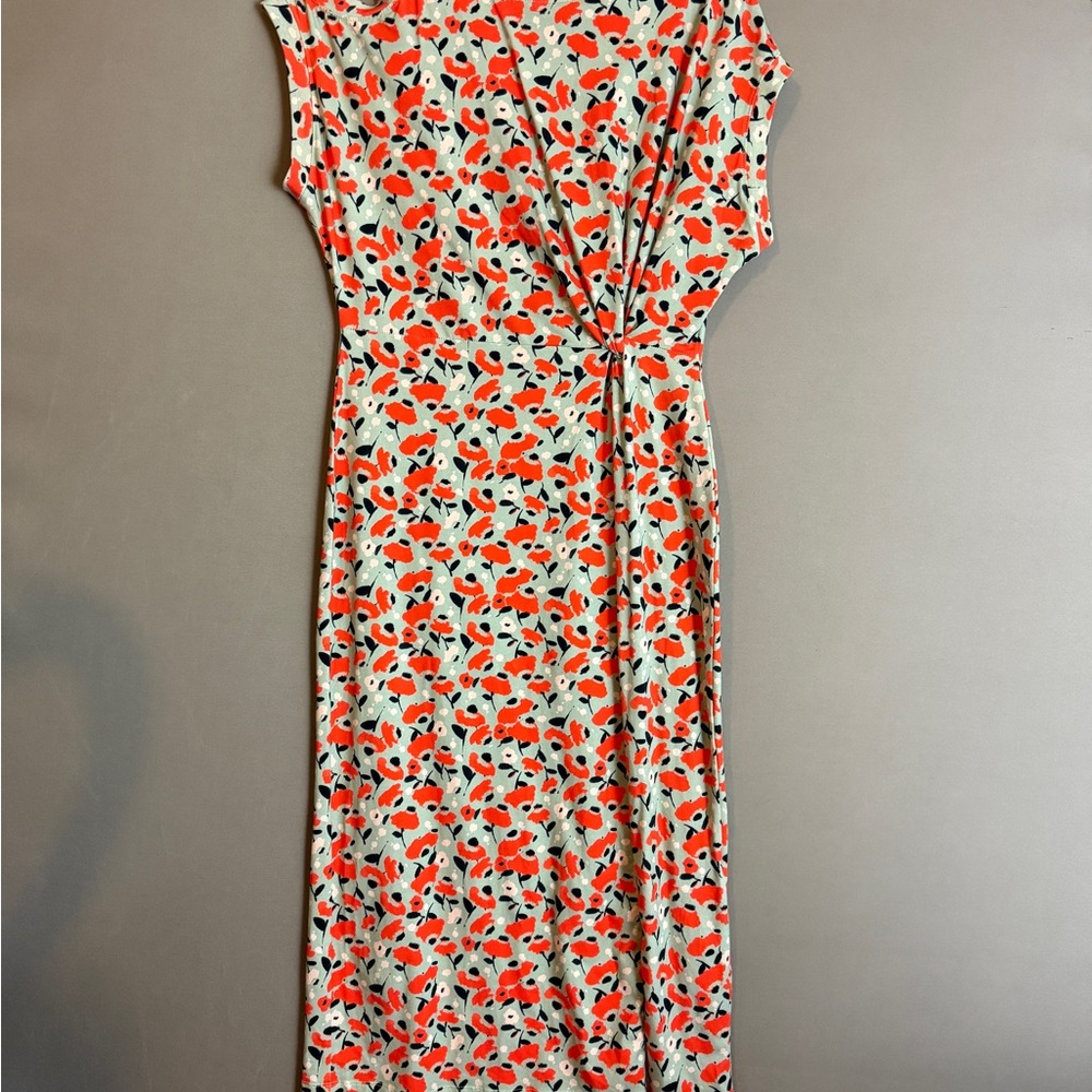 Tanya Taylor Poppy Red Floral Midi Dress